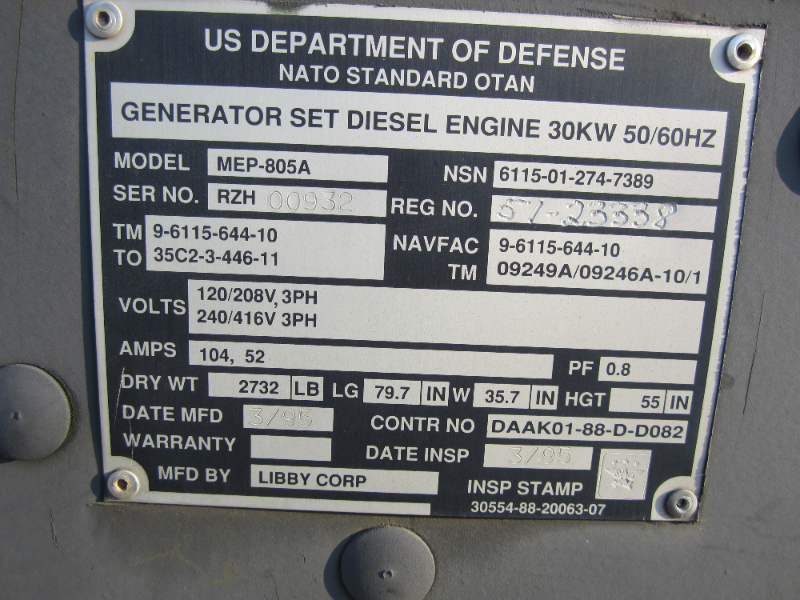 1995 Diesel Generator Skid Mounted photo 3