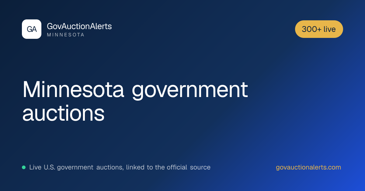 Minnesota Government Auctions: 300+ Live · GovAuctionAlerts