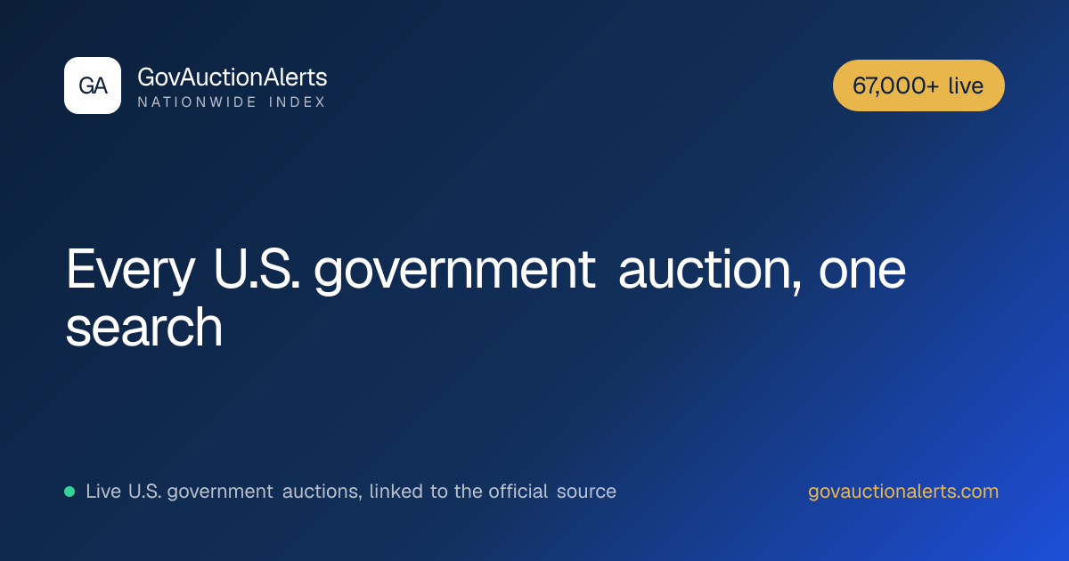 Government Auctions: 67,000+ Live Listings | GovAuctionAlerts