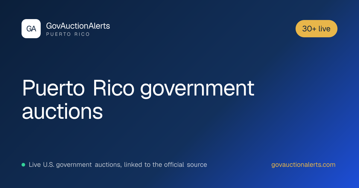 Puerto Rico Government Auctions: 30+ Live · GovAuctionAlerts