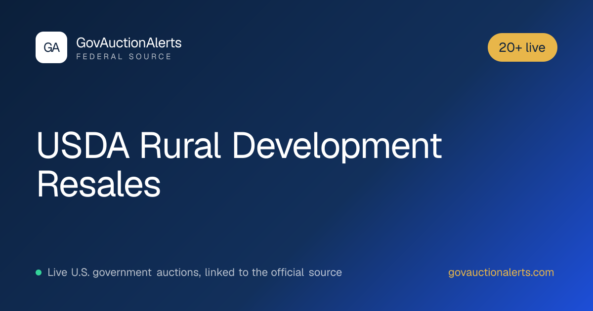 USDA Rural Development Resales Auctions: 20+ Live Listings ...